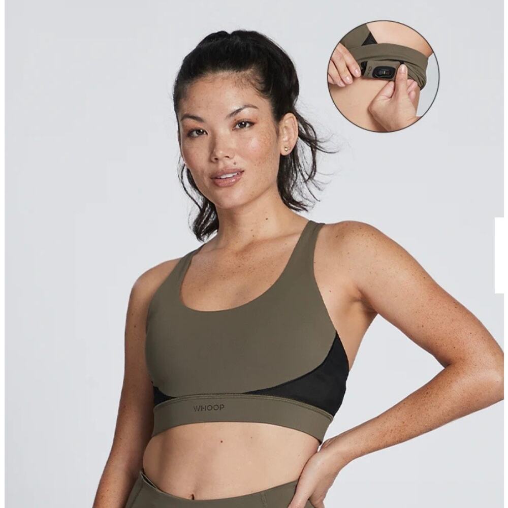 Whoop Any-Wear Sports Bra Workout Gear 4.0 Olive Green Medium Racer Back